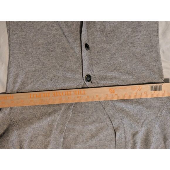 Lauren Ralph Lauren 100% Cashmere Gray Long V-neck Cardigan Sweater Academia S - Picture 7 of 9